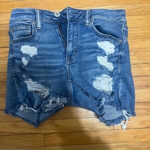 american eagle jean shorts worn lightly